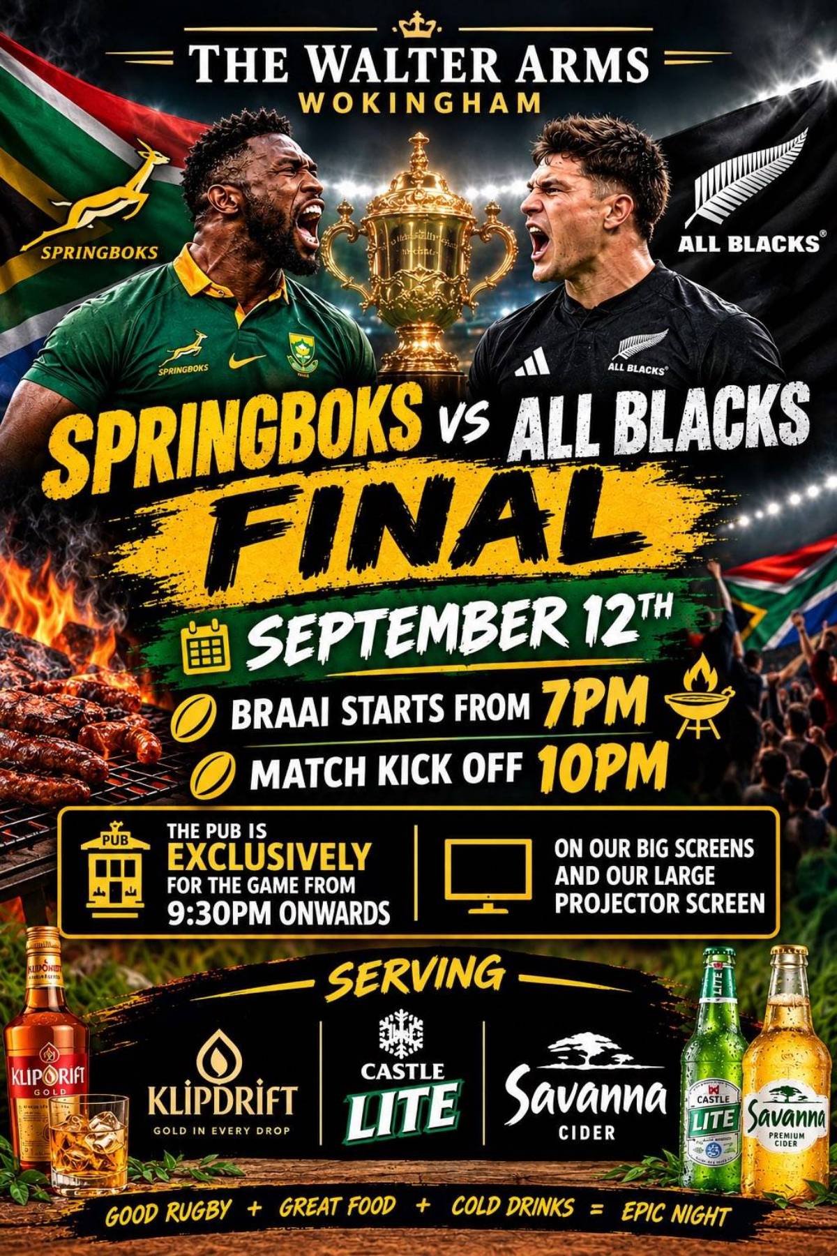 Rugby Saturday 12th at The Walter arms